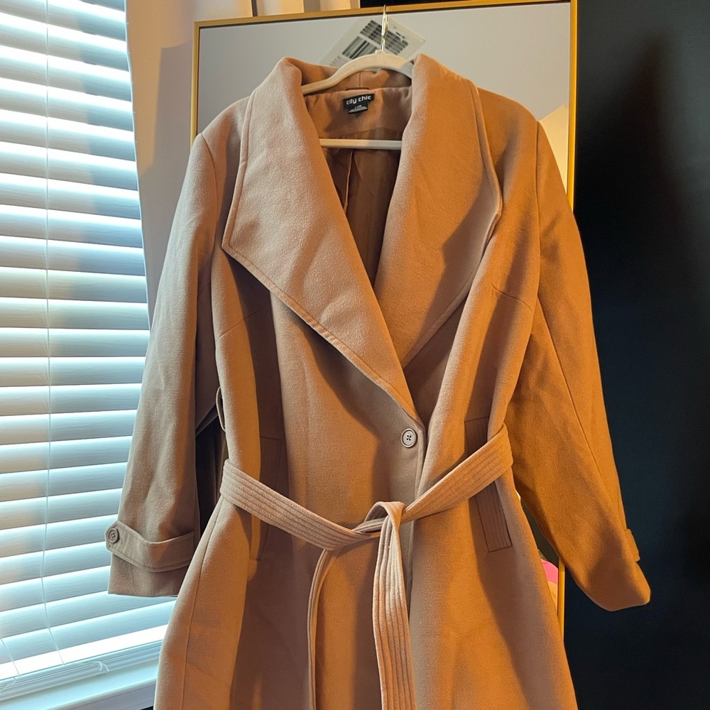 City Chic Camel Coat
